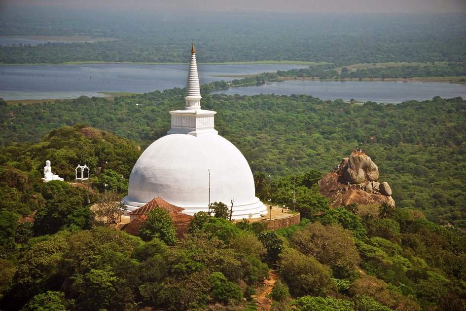 Mihintale stupa above the forest near Anuradhapura