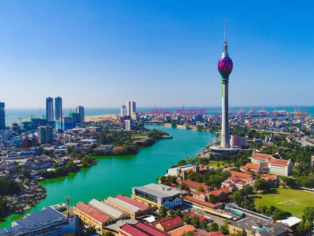 Lotus Tower and Beira Lake in Colombo